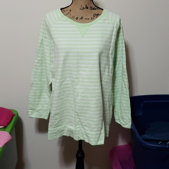 1x light neon green stripe sweatshirt - Picture 1 of 3